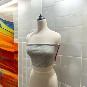 Wild Honey Light Gray Strapless Crop Top